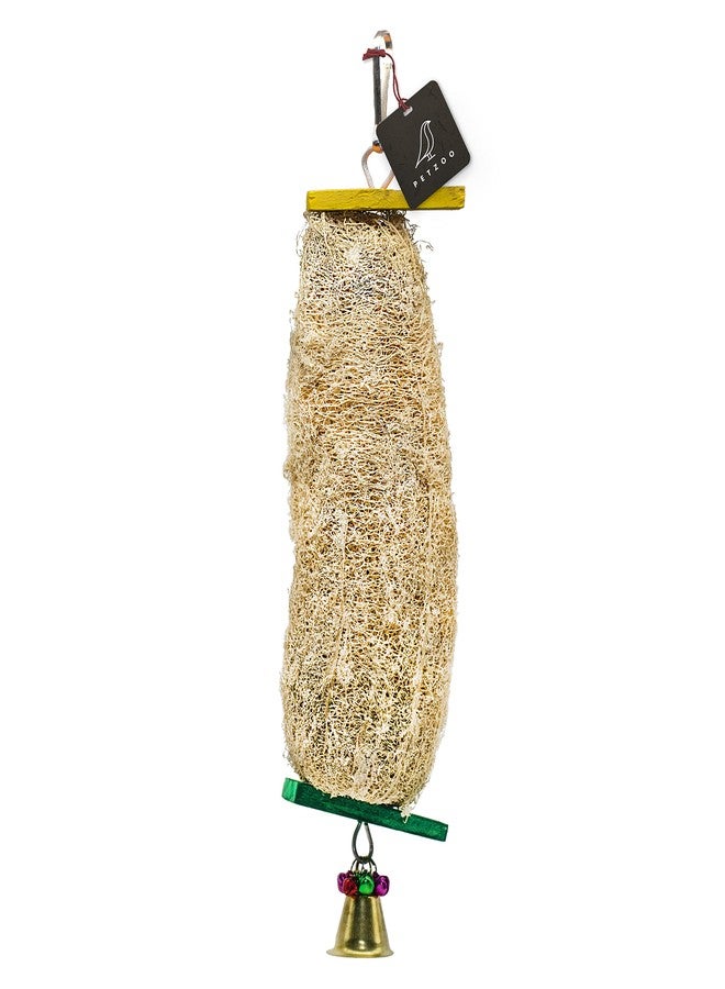 PETZOO Playful Mesh Hanging Chewable Toy for Big Birds, Macaw, African Grey Pet Toy, Parrot, Alexandrine, Budgies, Hamster Cage Accessories, Resting Toy & Wooden Training Aid for Bird & Parrots - Image 1
